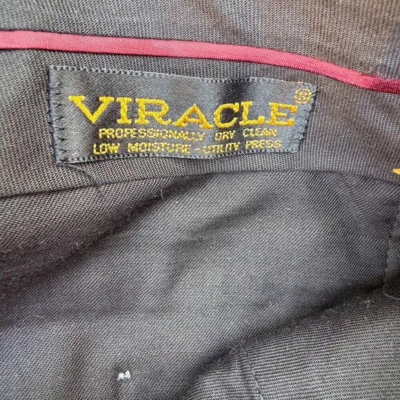 Hart Schaffner & Marx Viracle Vintage Gray Wool Mens Flat Front Dress Pant 38x32 - Picture 5 of 7